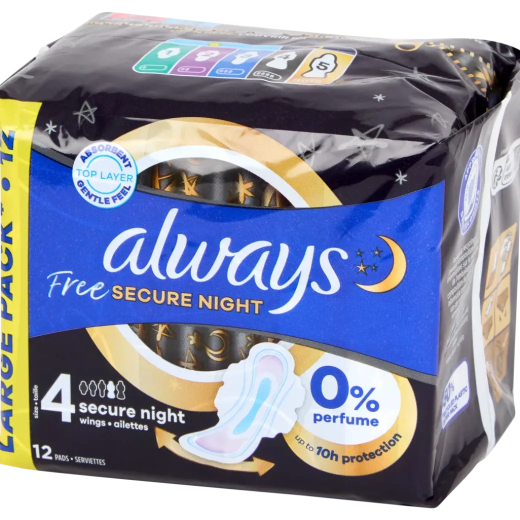 Always Free Secure Night maandverband 12 Stuks | Action NL