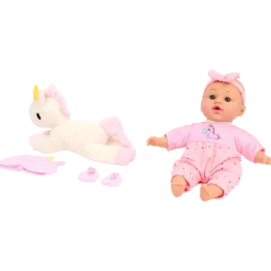 Dolly Star babypop Olivia met eenhoornknuffel | Action NL