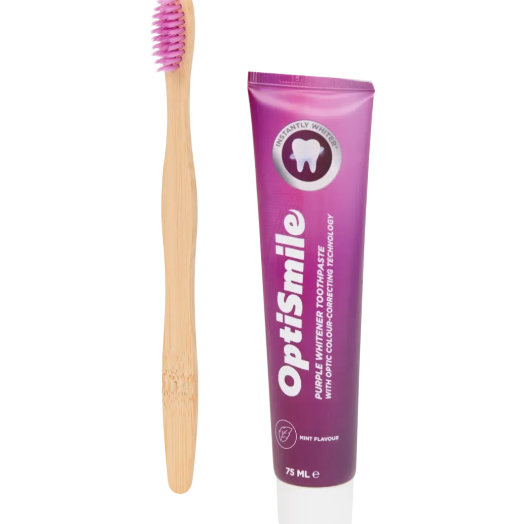 OptiSmile tandpasta met tandenborstel Purple Whitening | Action NL