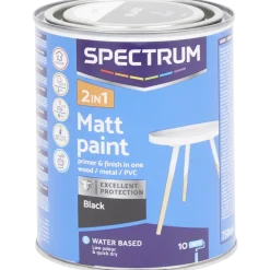 Spectrum 2-in-1 matte verf Zwart Zwart 750 ml | Action NL