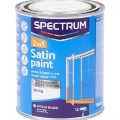 Spectrum 2-in-1 satijnglans verf wit Wit 750 ml | Action NL