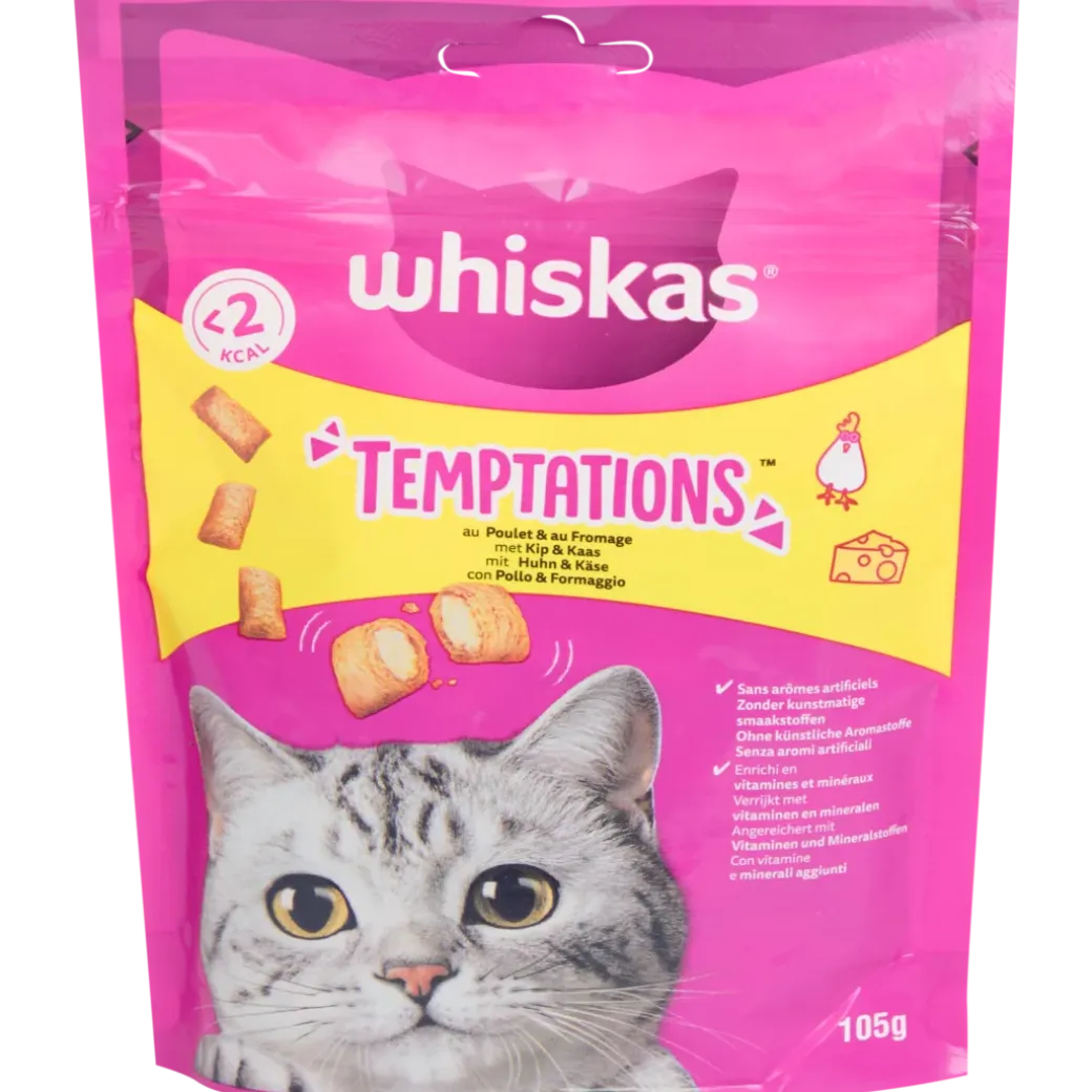 Whiskas Temptations kattensnoepjes kip en kaas | Action NL